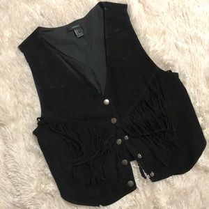 Black Faux Suede Vest